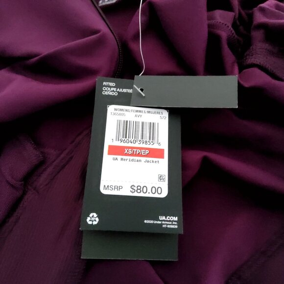 Under Armour Womens UA Meridian Fitted Jacket XS Plum Purple Polyester Blend - Picture 5 of 11